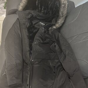 Marc Jacob’s Black Puffer Coat with Fur Trim